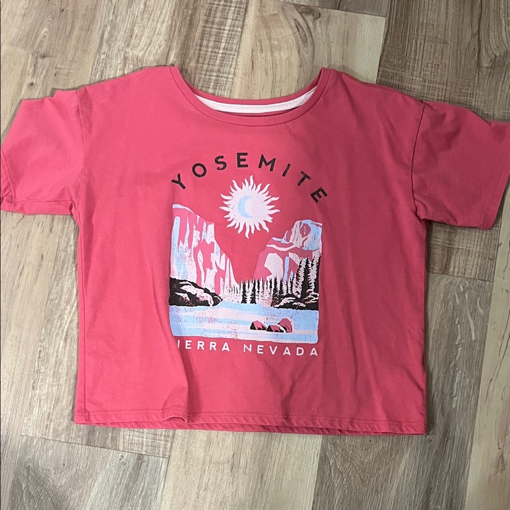 wonder nation Coral Pink Yosemite Graphic Short Sleeve Tee